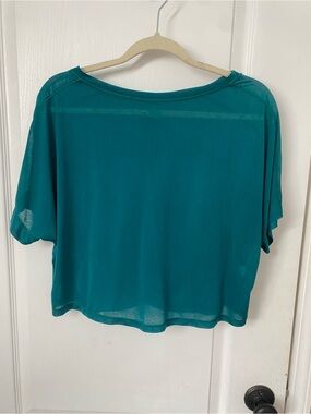 CALIA by Carrie Underwood Teal Short-Sleeve Cropped Top